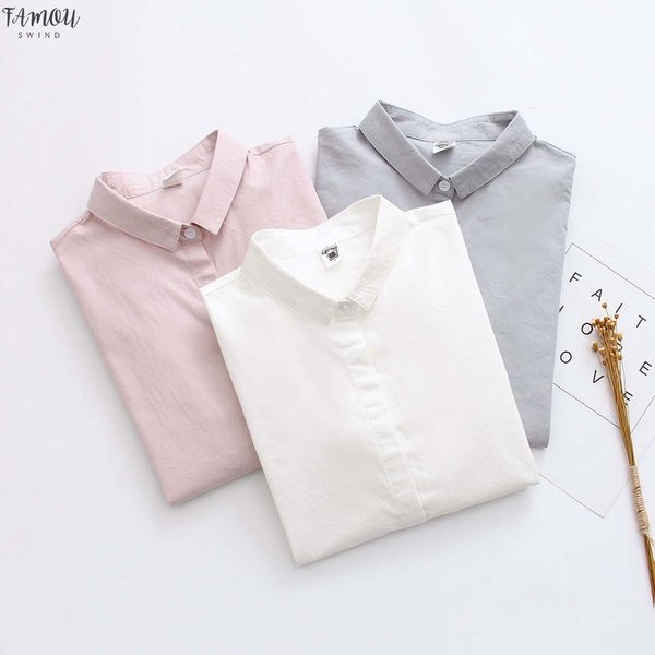 women white blouse office shirt summer autumn cotton long sleeve pink grey work wear ladies shirt solid color
women white blouse office shirt summer autumn cotton long sleeve pink grey work wear ladies shirt solid color