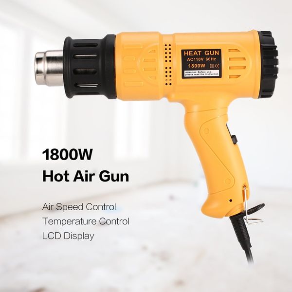 1800w digital lcd electric air heat gun temperature fan adjustable shrink paint stripper rework diy tool + nozzle
1800w digital lcd electric air heat gun temperature fan adjustable shrink paint stripper rework diy tool + nozzle