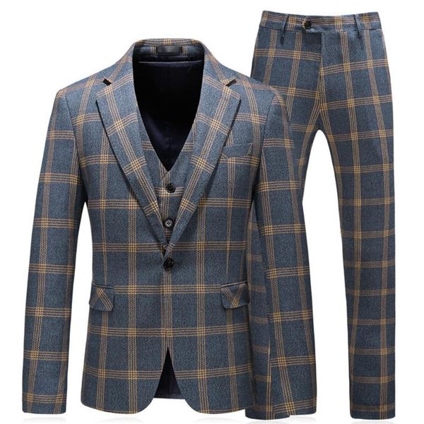 plaid wedding groom men suit 3pc checkered notched lapel businessmen tuxedo party elegant retro formal suit (blazer+pants+vest, White;black
plaid wedding groom men suit 3pc checkered notched lapel businessmen tuxedo party elegant retro formal suit (blazer+pants+vest, White;black