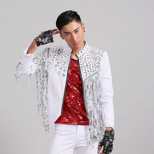 tassels loose coat paillette dance stage dress nightclub bar punk stage jazz white fashion sequins blazer jacket men, Black;brown
tassels loose coat paillette dance stage dress nightclub bar punk stage jazz white fashion sequins blazer jacket men, Black;brown