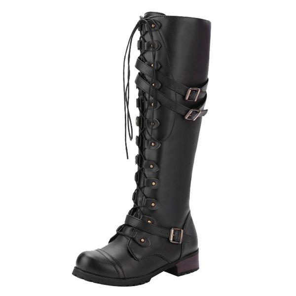 sagace ladies knee high boots square platform boots woman punk gothic shoes studs lace up comfortable large size 35-43, Black
sagace ladies knee high boots square platform boots woman punk gothic shoes studs lace up comfortable large size 35-43, Black