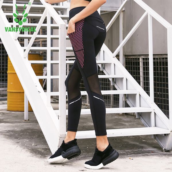 vansydical womens running tights mesh yoga pants high waist fitness gym leggings female compression sports pants with pockets, Black;blue
vansydical womens running tights mesh yoga pants high waist fitness gym leggings female compression sports pants with pockets, Black;blue