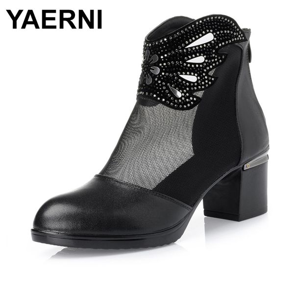 yaerni 2018 new rhinestones mesh boots fashion sandals genuine leather sandals summer shoes large size women shoes, Black
yaerni 2018 new rhinestones mesh boots fashion sandals genuine leather sandals summer shoes large size women shoes, Black
