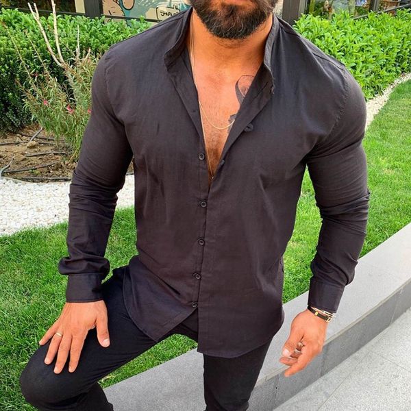 shujin 2019 men cotton linen shirt casual slim chemise homme spring autumn v-neck camisa masculina long sleeve solid shirt top, White;black
shujin 2019 men cotton linen shirt casual slim chemise homme spring autumn v-neck camisa masculina long sleeve solid shirt top, White;black