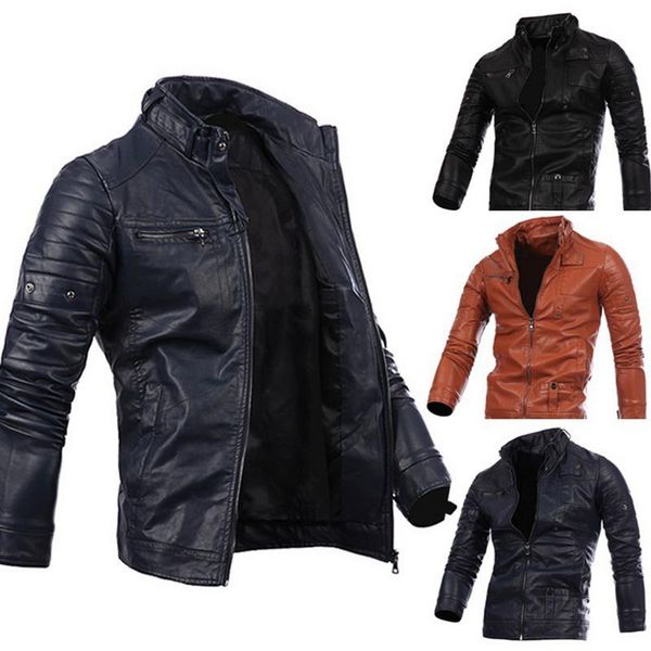 warm jackets coats 2019 leather casual daily autumn winter fashion multi-pocket motorcycle coat male clothing mens outwear, Black;brown
warm jackets coats 2019 leather casual daily autumn winter fashion multi-pocket motorcycle coat male clothing mens outwear, Black;brown