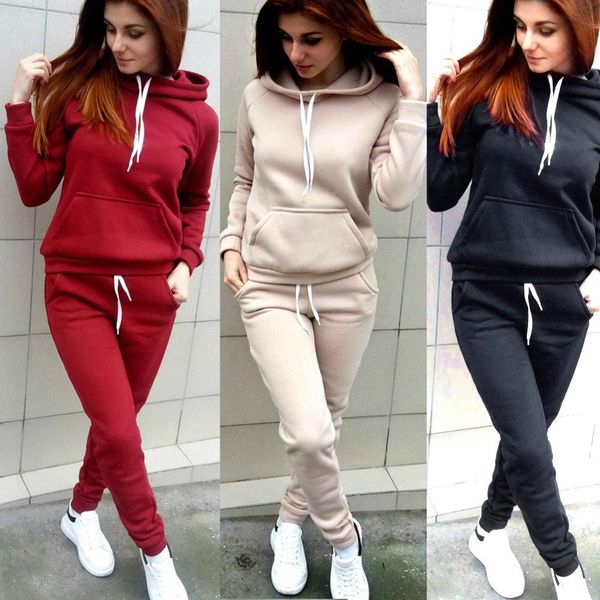 autumn winter women 2 piece set thick long sleeve drawstring solid color sportswear ladies girls casual + pants fs9, White;black
autumn winter women 2 piece set thick long sleeve drawstring solid color sportswear ladies girls casual + pants fs9, White;black