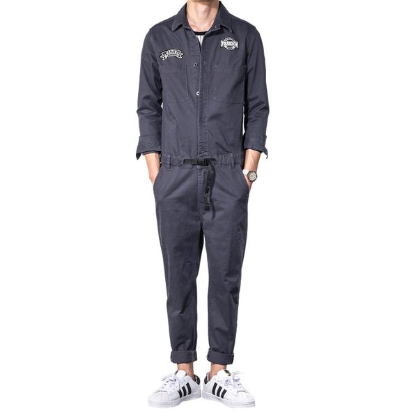 new 2018 men's dark gray jeans bib overalls hip hop jumpsuits with multi pockets workwear, Blue
new 2018 men's dark gray jeans bib overalls hip hop jumpsuits with multi pockets workwear, Blue