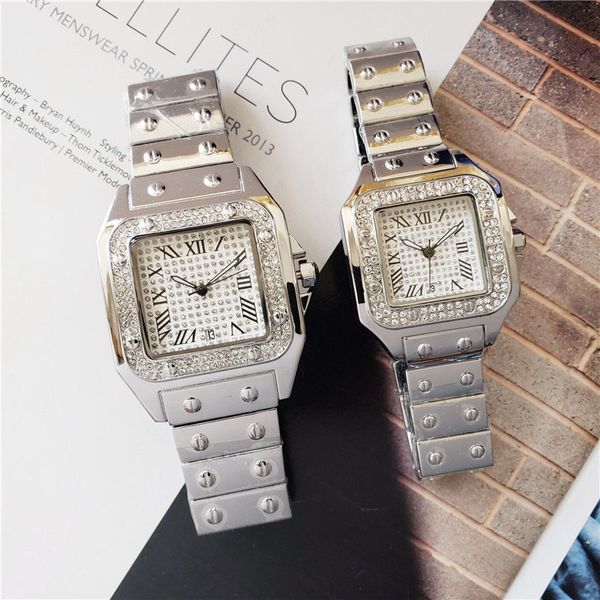 40mm/33mm couple men women full diamond watch case silver/gold/rose gold diamond strap roman num quartz watch, Slivery;brown
40mm/33mm couple men women full diamond watch case silver/gold/rose gold diamond strap roman num quartz watch, Slivery;brown