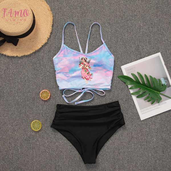 bikini 2020 women halter push up rainbow gradient two piece swimsuit bathers lace up bandage high waist swimwear biquini, White;black
bikini 2020 women halter push up rainbow gradient two piece swimsuit bathers lace up bandage high waist swimwear biquini, White;black