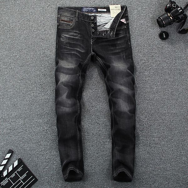 classical men jeans cotton fashion jeans black color slim fit buttons casual pants simple brand designer jeans men, Blue
classical men jeans cotton fashion jeans black color slim fit buttons casual pants simple brand designer jeans men, Blue
