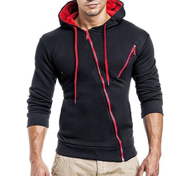 мужской full-zip асимметричных переднего наклонного zipper контраст цвет slim fit толстовка толстовка wth сращивание drawstring и пышные рук, Black
мужской full-zip асимметричных переднего наклонного zipper контраст цвет slim fit толстовка толстовка wth сращивание drawstring и пышные рук, Black