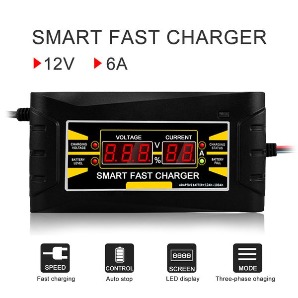 full automatic auto battery charger 12v 6a smart fast power charging lead acid for car motorcycle
full automatic auto battery charger 12v 6a smart fast power charging lead acid for car motorcycle
