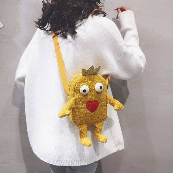 2020 new women's shoulders fashion simple ladies crossbody bag korean version cute plush ladies shoulder bag