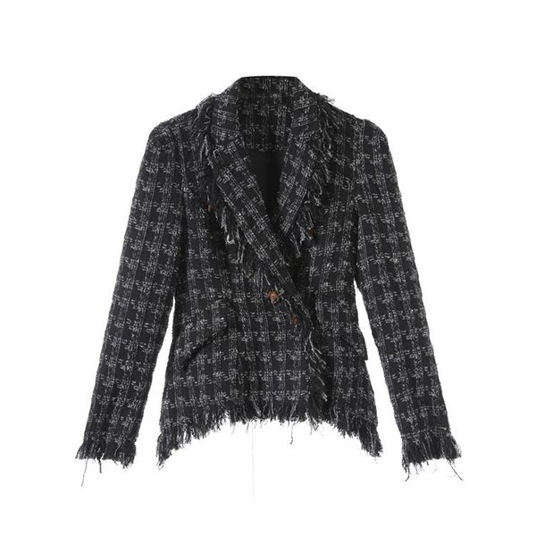 2020 black autumn elegant fringe plaid tweed jacket fall turn-down collar tassel slim tweed coat lux women coats and jackets outerwear, Black;brown
2020 black autumn elegant fringe plaid tweed jacket fall turn-down collar tassel slim tweed coat lux women coats and jackets outerwear, Black;brown