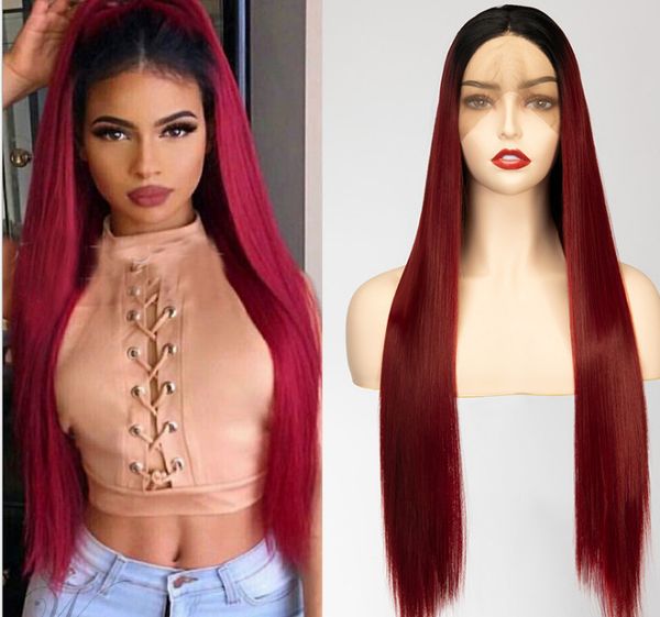 new designer fashion lace front wig sell synthetic hair wig traceless hairline ombre red long straight hair split full head set, Black;brown
new designer fashion lace front wig sell synthetic hair wig traceless hairline ombre red long straight hair split full head set, Black;brown