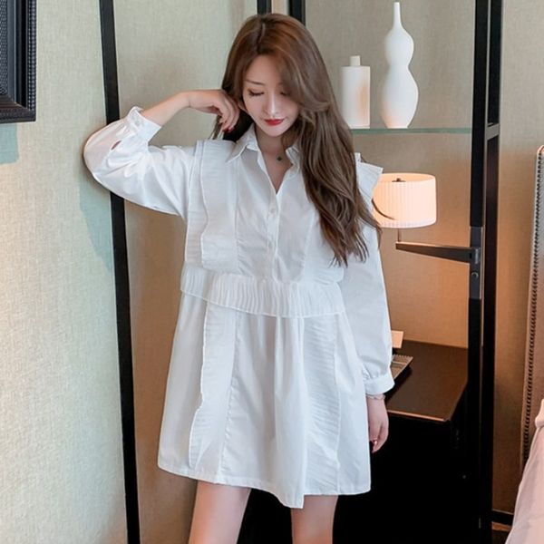 2020 early autumn new loose korean slim lotus leaf fungus white dress ladies temperament shirt skirt women, White;black
2020 early autumn new loose korean slim lotus leaf fungus white dress ladies temperament shirt skirt women, White;black