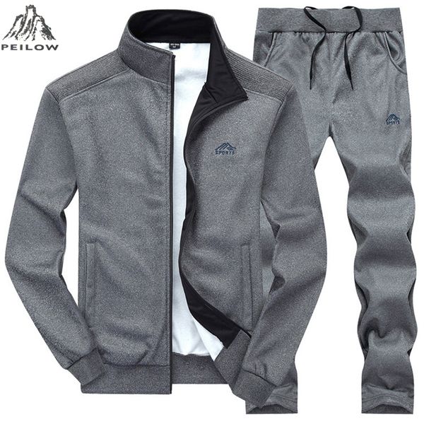 peilow new sportswear men's casual embroidered sweater sporting tracksuit stand collar solid color stitching men set size ~4xl, Gray
peilow new sportswear men's casual embroidered sweater sporting tracksuit stand collar solid color stitching men set size ~4xl, Gray