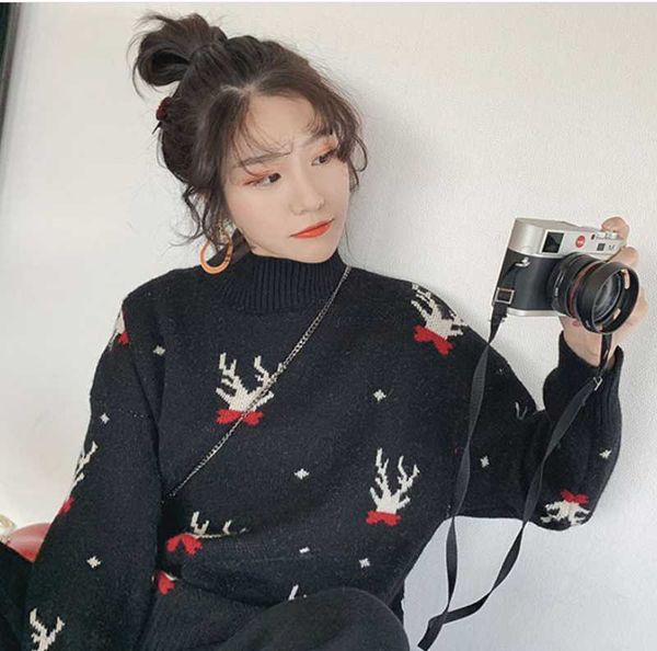 women's sweaters christmas sweater women classic deer warm knitted long sleeve jumper blouse winter coat, White;black
women's sweaters christmas sweater women classic deer warm knitted long sleeve jumper blouse winter coat, White;black
