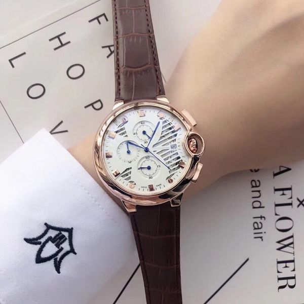 for gift all strap working men's watches sports satch quartz leather quality men high watch wristwatches sub-dials ejuwj, Slivery;brown
for gift all strap working men's watches sports satch quartz leather quality men high watch wristwatches sub-dials ejuwj, Slivery;brown
