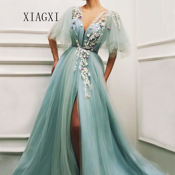 party dresses 2021ss xiangxi mint green evening dress long 2021 deep v-neck 3d flower split a-line prom vestidos, White;black
party dresses 2021ss xiangxi mint green evening dress long 2021 deep v-neck 3d flower split a-line prom vestidos, White;black