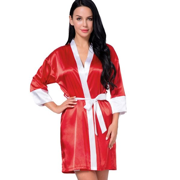 new women satin silk gown cardigan nightdress solid v-neck splice belt bathrobe casual soft female robe lingerie nightgown, Black;red
new women satin silk gown cardigan nightdress solid v-neck splice belt bathrobe casual soft female robe lingerie nightgown, Black;red