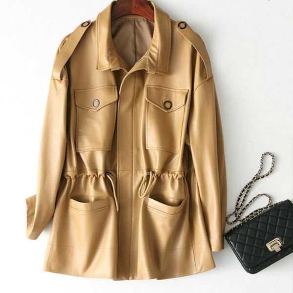 women's leather & faux spring autumn real genuine jacket women clothes 2021 korean vintage sheepskin coat abrigo mujer zt3616, Black
women's leather & faux spring autumn real genuine jacket women clothes 2021 korean vintage sheepskin coat abrigo mujer zt3616, Black