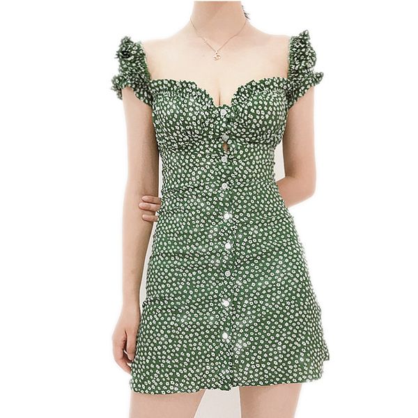 Women Sweet Heart Neck Floral Print Mini Dress Frill Trim Floral Print Green Dress Size S-L
Women Sweet Heart Neck Floral Print Mini Dress Frill Trim Floral Print Green Dress Size S-L