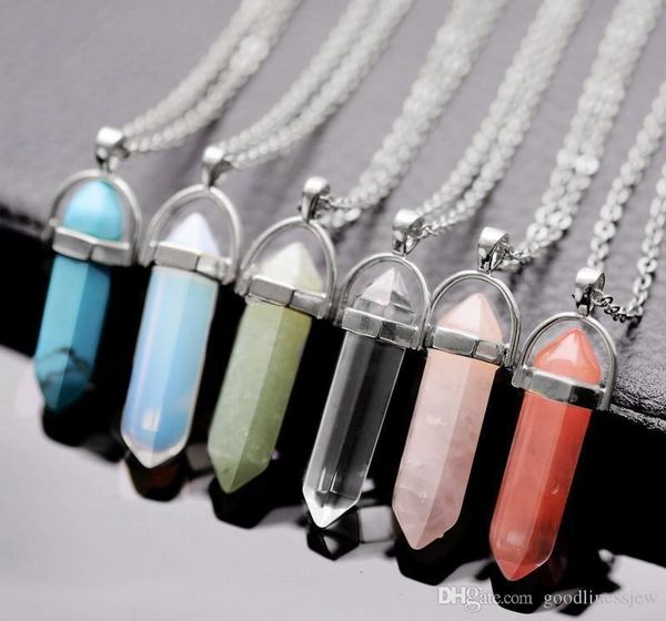 bullet women jewelry opal jade natural stone pendant glass resin quartz healing crystals long gold chain choker necklaces, Silver
bullet women jewelry opal jade natural stone pendant glass resin quartz healing crystals long gold chain choker necklaces, Silver