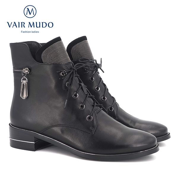 vair mudo fashion women shoes cow leather autumn ankle boots elegant round toe low heels classic lady boots dx3, Black
vair mudo fashion women shoes cow leather autumn ankle boots elegant round toe low heels classic lady boots dx3, Black
