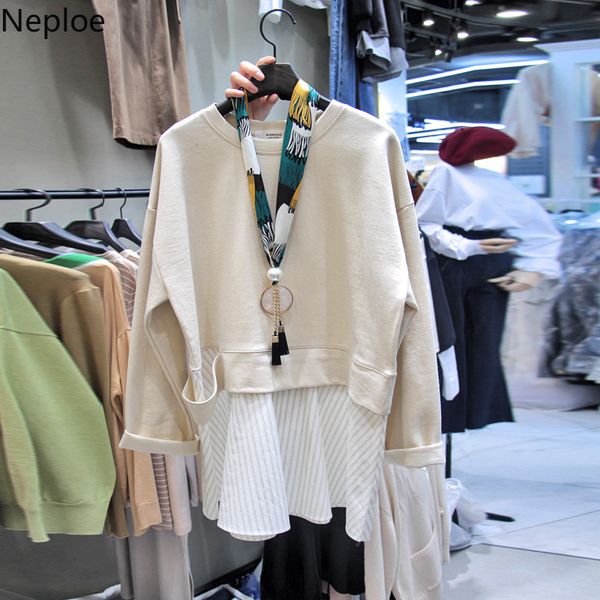 neploe spring autumn 2019 new fashion loose pullovers korean patchwork striped bluza damska cotton o-neck sweatshirt 42919, Black
neploe spring autumn 2019 new fashion loose pullovers korean patchwork striped bluza damska cotton o-neck sweatshirt 42919, Black