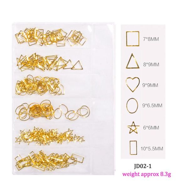6 designs 1 bag japanese gold silver metal mix size multi-shaped studs frames alloy rivets nail art studs diy decorations #jy589, Silver;gold
6 designs 1 bag japanese gold silver metal mix size multi-shaped studs frames alloy rivets nail art studs diy decorations #jy589, Silver;gold