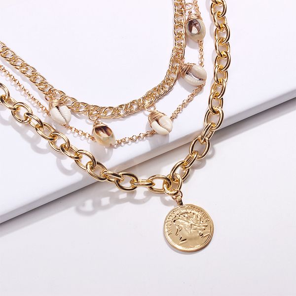 lalynnlys bohemian statement shell multi-layer necklaces for women portrait round coin pendant necklace jewelry wholesale n68431, Silver
lalynnlys bohemian statement shell multi-layer necklaces for women portrait round coin pendant necklace jewelry wholesale n68431, Silver