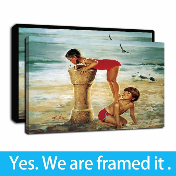 framed artwork child on the beach oil paintings hd print on canvas wall art paintings picture poster for home decor - ready to hang
framed artwork child on the beach oil paintings hd print on canvas wall art paintings picture poster for home decor - ready to hang