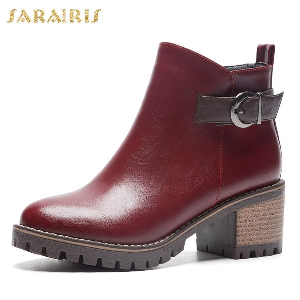 sarairis new wholesale large size 31-43 ankle boots women shoes woman zip up chunky heels add fur winter shoes woman boots, Black
sarairis new wholesale large size 31-43 ankle boots women shoes woman zip up chunky heels add fur winter shoes woman boots, Black
