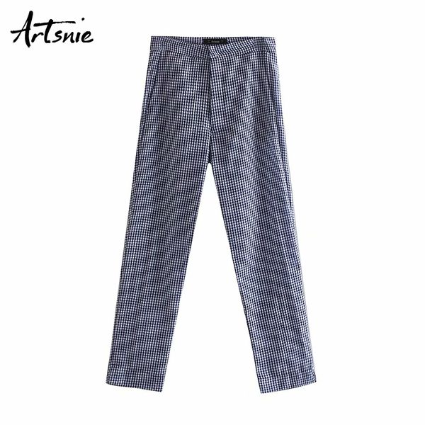 artsnie high waist casual plaid women pants autumn 2019 streetwear double pockets ankle length straight blazer pants femme, Black;white
artsnie high waist casual plaid women pants autumn 2019 streetwear double pockets ankle length straight blazer pants femme, Black;white