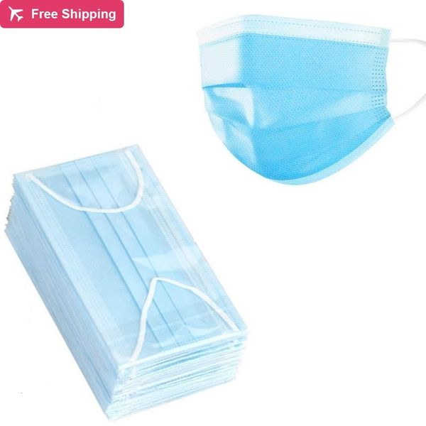 jii1 face 2020 mouth disposable 3 layers dustproof facial protective protectiveer elastic earloop masks set protective-dust mask
