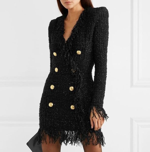 premium new style women's casual dresses classic metal buckles shiner fringed dress double-breasted slim woolen tassel dress v-neck bla, Black;gray
premium new style women's casual dresses classic metal buckles shiner fringed dress double-breasted slim woolen tassel dress v-neck bla, Black;gray