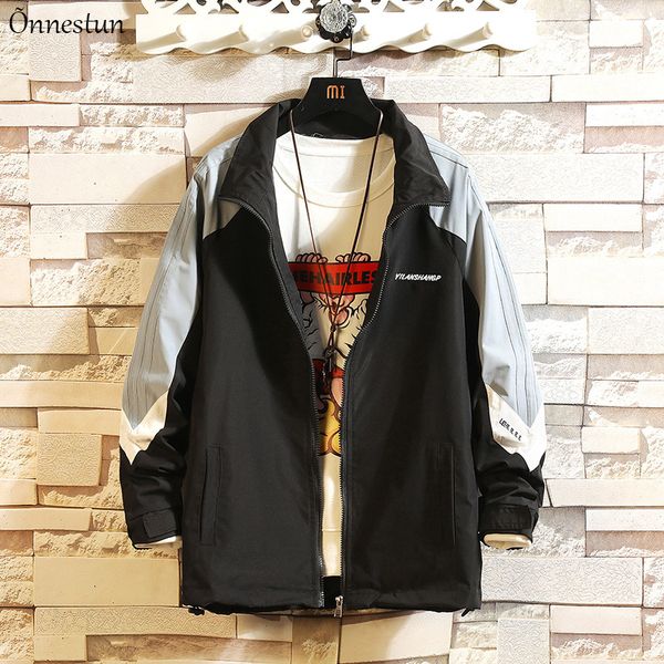 onnestun men jacket coat with hooded new streetwear men clothing patchwork harajuku men's windbreakers korean style jacket, Black;brown
onnestun men jacket coat with hooded new streetwear men clothing patchwork harajuku men's windbreakers korean style jacket, Black;brown