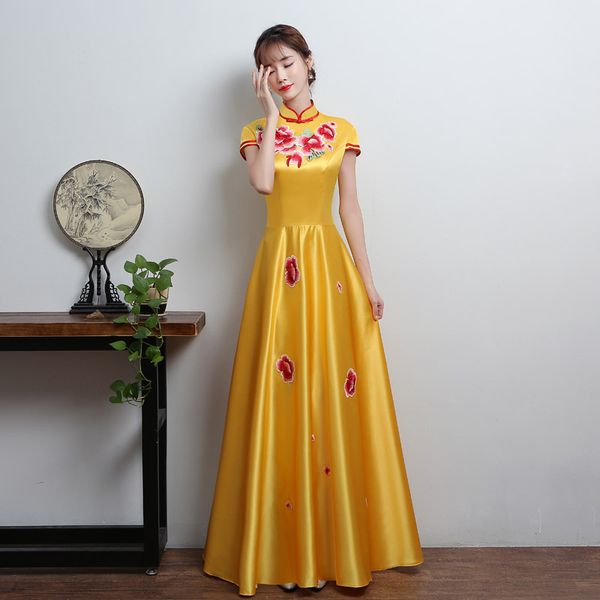 plus size 3xl formal cheongsam chinese style embroider flower bridesmaid dress women party evening long qipao dress dresses, Red
plus size 3xl formal cheongsam chinese style embroider flower bridesmaid dress women party evening long qipao dress dresses, Red