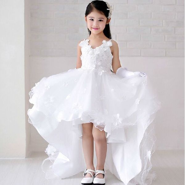 children short front long back wedding dress with flower lace train prom white kid girl formal dresses size 3 to 12 14, Red;yellow
children short front long back wedding dress with flower lace train prom white kid girl formal dresses size 3 to 12 14, Red;yellow