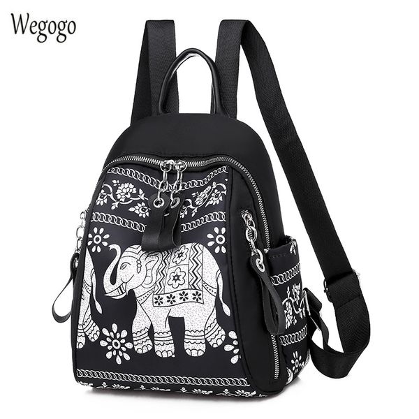 

women backpack oxford cloth elephant printi travel outdoor shoulder bags national colourful rucksack for school girls