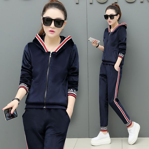 women tracksuit sportswear winter velvet fleece sweater hoodies sweatshirt+pants running jogging casual set sport warm suit, Black;blue
women tracksuit sportswear winter velvet fleece sweater hoodies sweatshirt+pants running jogging casual set sport warm suit, Black;blue