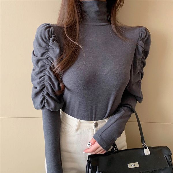 2019 new fashion women puff-sleeved shirt turtleneck bottoming shirt long-sleeved puff-shirt t-shirt winter clothes women, White
2019 new fashion women puff-sleeved shirt turtleneck bottoming shirt long-sleeved puff-shirt t-shirt winter clothes women, White