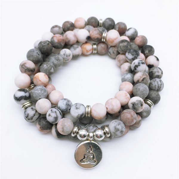 108 mala beads, matte pink zebra jasper mala necklace,prayer buddhist mala bracelet,yoga gift, Silver
108 mala beads, matte pink zebra jasper mala necklace,prayer buddhist mala bracelet,yoga gift, Silver