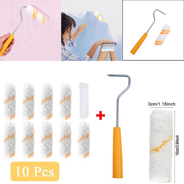 10pcs/set mini white durable foam paint roller sleeves painting decor paint brush handle sponge rollers art sets brush set
10pcs/set mini white durable foam paint roller sleeves painting decor paint brush handle sponge rollers art sets brush set