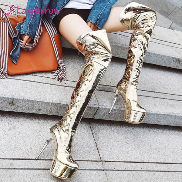 lasyarrow women extremely high stiletto heel night club dance thigh high boots ladies platform shiny silver over-the-knee boots t200425, Black
lasyarrow women extremely high stiletto heel night club dance thigh high boots ladies platform shiny silver over-the-knee boots t200425, Black