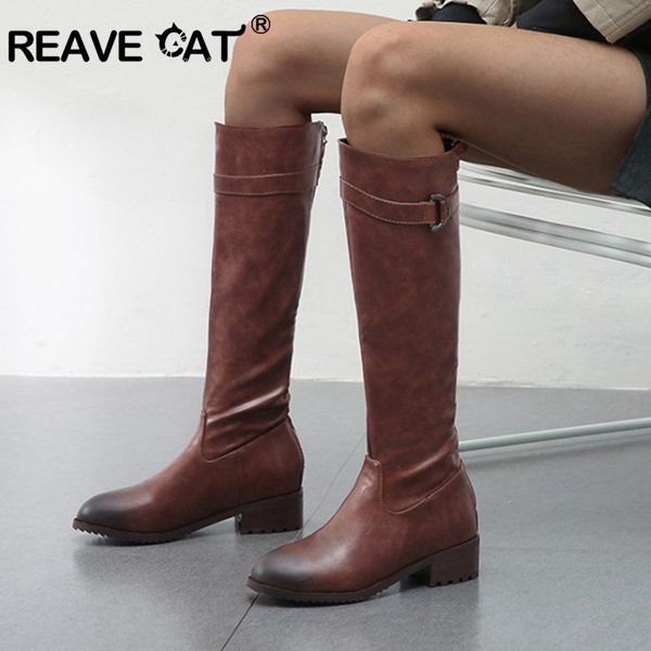reave cat 2020 large size 34-48 leather boots women low heel knee boots zipper long warm winter shoes bota feminina, Black
reave cat 2020 large size 34-48 leather boots women low heel knee boots zipper long warm winter shoes bota feminina, Black