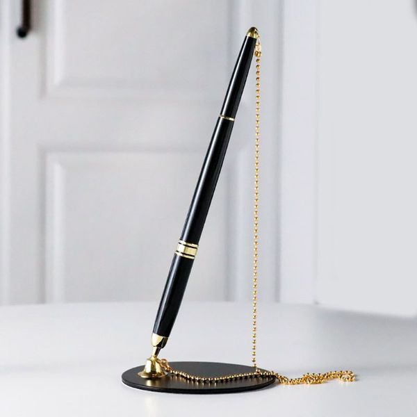 classic metal ballpoint pen secure chain attached base stand desk office counter signature pens stationery gift, Blue;orange
classic metal ballpoint pen secure chain attached base stand desk office counter signature pens stationery gift, Blue;orange