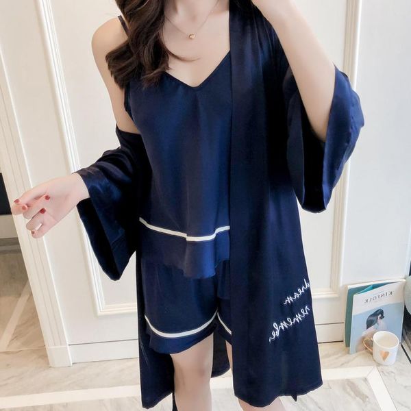 lady kimono bathrobe gown 3pcs robe set casual satin nightgown sleepwear silky intimate lingerie nightwear soft home clothes, Black;red
lady kimono bathrobe gown 3pcs robe set casual satin nightgown sleepwear silky intimate lingerie nightwear soft home clothes, Black;red