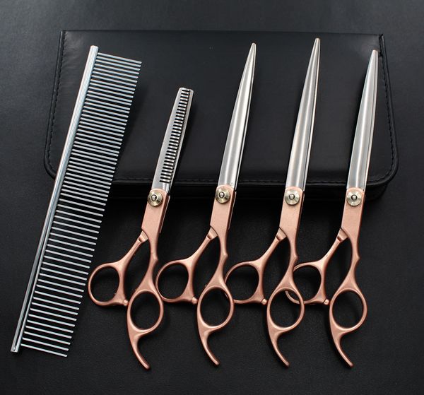 7.0 "golden paint split shear pet beauty scissors set 4 sets of straight teeth scissors up and down
7.0 "golden paint split shear pet beauty scissors set 4 sets of straight teeth scissors up and down